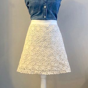 {LOFT} Crochet Overlay A-line Skirt